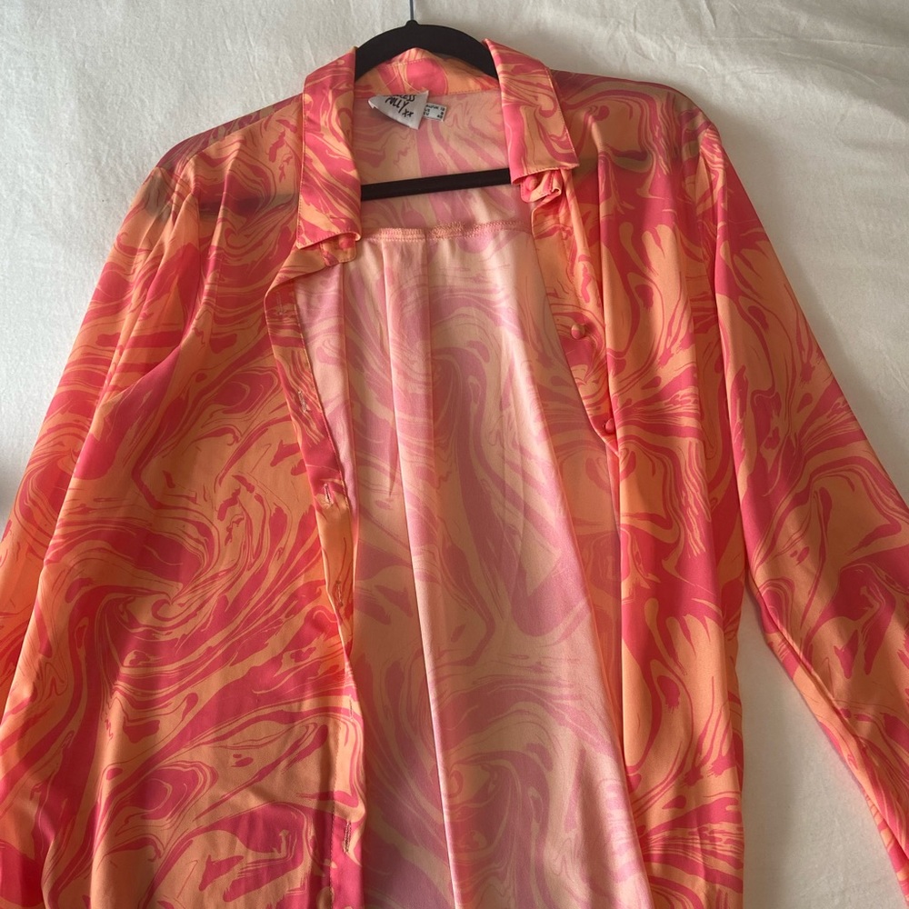 Princess Polly Pink and Orange Button Up